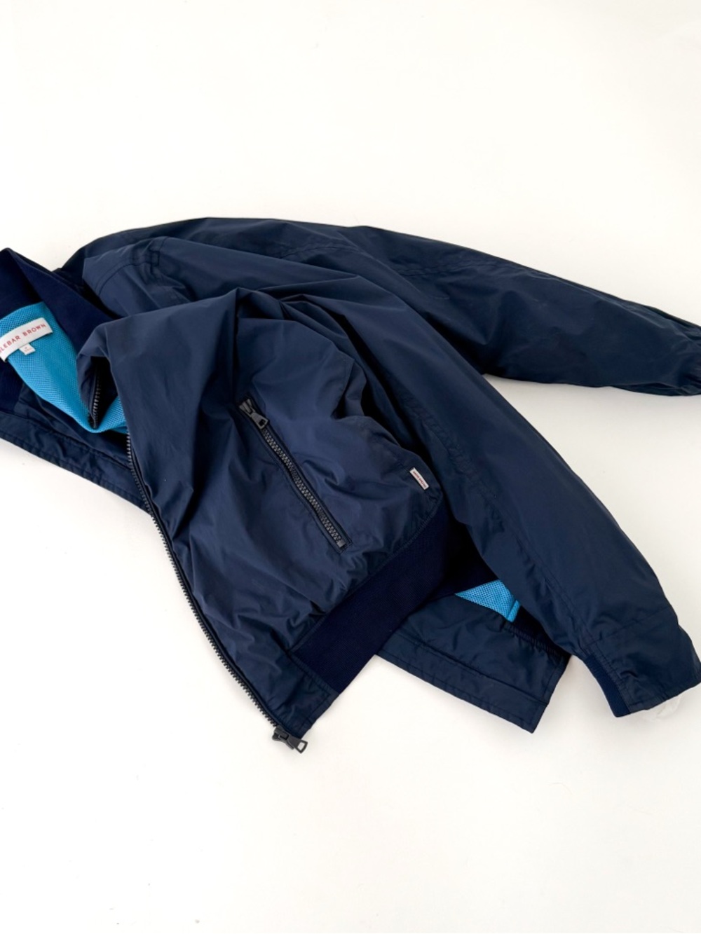 Orlebar Brown Windbreaker Bomber Jacket Spring Navy Blue Men's Size M - Picture 11 of 14
